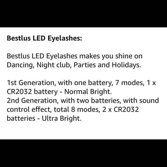 NRFP LED Flashing Eye Lashes Sound Control Unisex - Picture 11 of 13